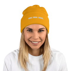 FYE POM-POM EMBROIDERED BEANIE - Multicolor
