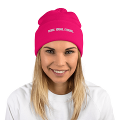 FYE POM-POM EMBROIDERED BEANIE - Multicolor